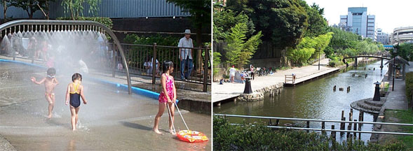 Kiba Shinsui Park - detail and canal